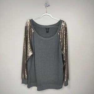 Torrid 3X Gray and Sequin sweater D17